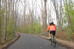 Riding the west trail section
